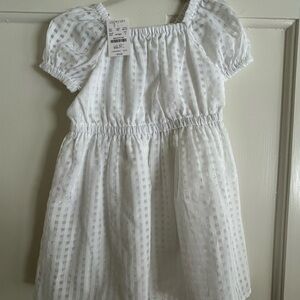 Crewcuts White Checkered Kids Dress